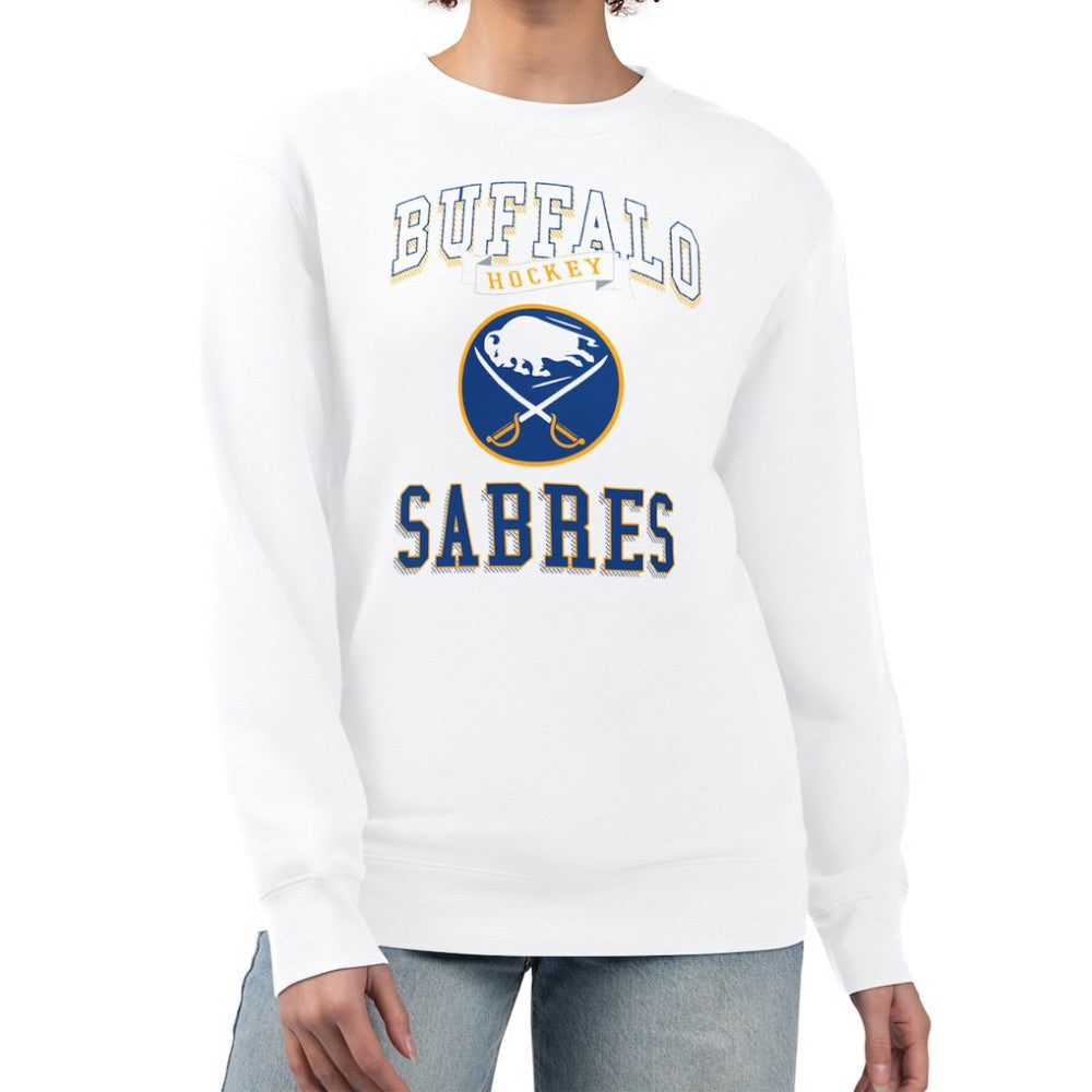 Buffalo Sabres G-III 4Her by Carl Banks Women's Team Logo Tri-Blend Fleece Pullover Sweatshirt - White - NHL 201612695