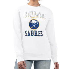 Buffalo Sabres G-III 4Her by Carl Banks Women's Team Logo Tri-Blend Fleece Pullover Sweatshirt - White - NHL 201612695