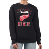 Detroit Red Wings G-III 4Her by Carl Banks Women's Team Logo Tri-Blend Fleece Pullover Sweatshirt - Black - NHL 201612717