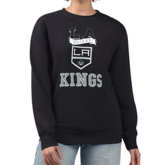 Los Angeles Kings G-III 4Her by Carl Banks Women's Team Logo Tri-Blend Fleece Pullover Sweatshirt - Black - NHL 201612718