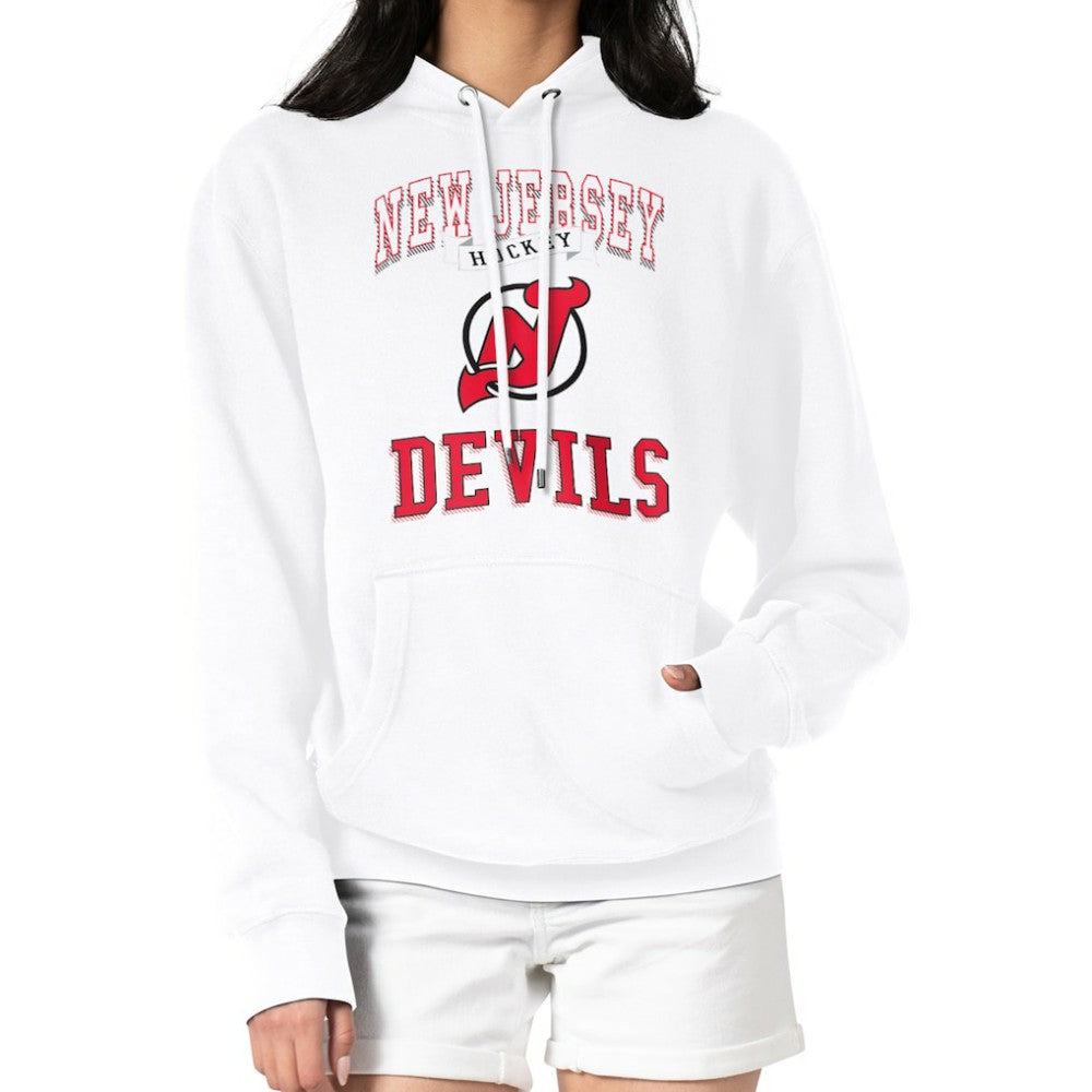 New Jersey Devils G-III 4Her by Carl Banks Women's Team Logo Tri-Blend Fleece Pullover Hoodie - White - NHL 201612739