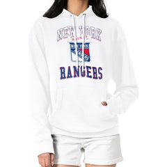 New York Rangers G-III 4Her by Carl Banks Women's Team Logo Tri-Blend Fleece Pullover Hoodie - White - NHL 201612742