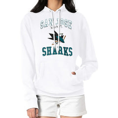 San Jose Sharks G-III 4Her by Carl Banks Women's Team Logo Tri-Blend Fleece Pullover Hoodie - White - NHL 201612766