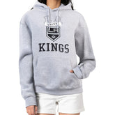 Los Angeles Kings G-III 4Her by Carl Banks Women's Team Logo Tri-Blend Fleece Pullover Hoodie - Heather Gray - NHL 201612770