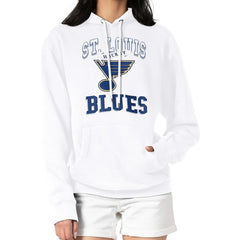 St. Louis Blues G-III 4Her by Carl Banks Women's Team Logo Tri-Blend Fleece Pullover Hoodie - White - NHL 201612776