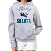 San Jose Sharks G-III 4Her by Carl Banks Women's Team Logo Tri-Blend Fleece Pullover Hoodie - Heather Gray - NHL 201612784