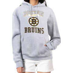 Boston Bruins G-III 4Her by Carl Banks Women's Team Logo Tri-Blend Fleece Pullover Hoodie - Heather Gray - NHL 201612786
