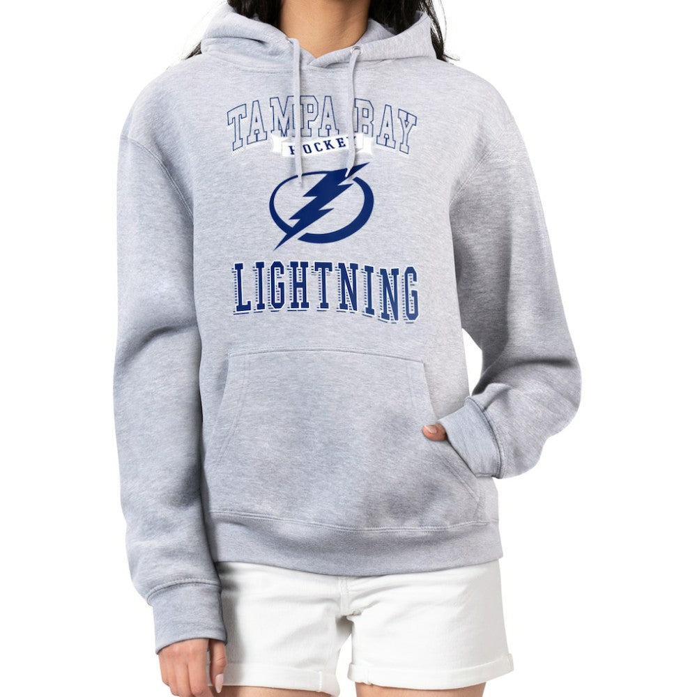 Tampa Bay Lightning G-III 4Her by Carl Banks Women's Team Logo Tri-Blend Fleece Pullover Hoodie - Heather Gray - NHL 201612790