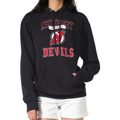 New Jersey Devils G-III 4Her by Carl Banks Women's Team Logo Tri-Blend Fleece Pullover Hoodie - Black - NHL 201612829