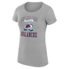Colorado Avalanche G-III 4Her by Carl Banks Women's Super-Slim Fit Lightweight Team Logo Graphic T-Shirt - Heather Gray - NHL 201612831