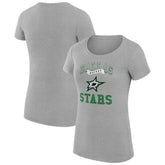 Dallas Stars G-III 4Her by Carl Banks Women's Super-Slim Fit Lightweight Team Logo Graphic T-Shirt - Heather Gray - NHL 201612834