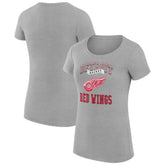 Detroit Red Wings G-III 4Her by Carl Banks Women's Super-Slim Fit Lightweight Team Logo Graphic T-Shirt - Heather Gray - NHL 201612835