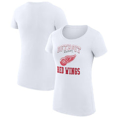 Detroit Red Wings G-III 4Her by Carl Banks Women's Super-Slim Fit Lightweight Team Logo Graphic T-Shirt - White - NHL 201612866