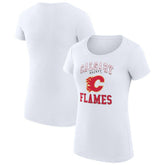 Calgary Flames G-III 4Her by Carl Banks Women's Super-Slim Fit Lightweight Team Logo Graphic T-Shirt - White - NHL 201612873