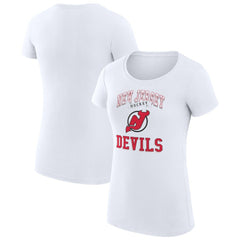 New Jersey Devils G-III 4Her by Carl Banks Women's Super-Slim Fit Lightweight Team Logo Graphic T-Shirt - White - NHL 201612897