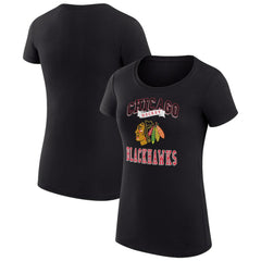 Chicago Blackhawks G-III 4Her by Carl Banks Women's Super-Slim Fit Lightweight Team Logo Graphic T-Shirt - Black - NHL 201612936