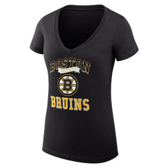 Boston Bruins G-III 4Her by Carl Banks Women's Super-Slim Fit Lightweight Team Logo Graphic V-Neck T-Shirt - Black - NHL 201612948