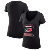 Carolina Hurricanes G-III 4Her by Carl Banks Women's Super-Slim Fit Lightweight Team Logo Graphic V-Neck T-Shirt - Black - NHL 201612950