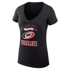 Carolina Hurricanes G-III 4Her by Carl Banks Women's Super-Slim Fit Lightweight Team Logo Graphic V-Neck T-Shirt - Black - NHL 201612950