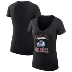 Colorado Avalanche G-III 4Her by Carl Banks Women's Super-Slim Fit Lightweight Team Logo Graphic V-Neck T-Shirt - Black - NHL 201612952