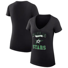 Dallas Stars G-III 4Her by Carl Banks Women's Super-Slim Fit Lightweight Team Logo Graphic V-Neck T-Shirt - Black - NHL 201612953