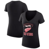 Detroit Red Wings G-III 4Her by Carl Banks Women's Super-Slim Fit Lightweight Team Logo Graphic V-Neck T-Shirt - Black - NHL 201612954