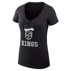 Los Angeles Kings G-III 4Her by Carl Banks Women's Super-Slim Fit Lightweight Team Logo Graphic V-Neck T-Shirt - Black - NHL 201612955