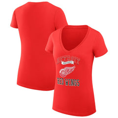Detroit Red Wings G-III 4Her by Carl Banks Women's Super-Slim Fit Lightweight Team Logo Graphic V-Neck T-Shirt - Red - NHL 201612981