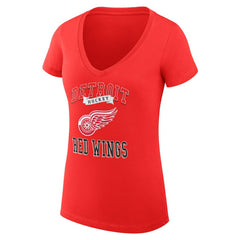 Detroit Red Wings G-III 4Her by Carl Banks Women's Super-Slim Fit Lightweight Team Logo Graphic V-Neck T-Shirt - Red - NHL 201612981
