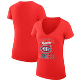 Montreal Canadiens G-III 4Her by Carl Banks Women's Super-Slim Fit Lightweight Team Logo Graphic V-Neck T-Shirt - Red - NHL 201612985