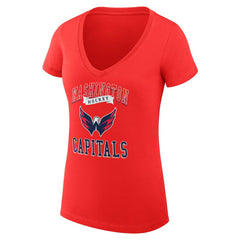 Washington Capitals G-III 4Her by Carl Banks Women's Super-Slim Fit Lightweight Team Logo Graphic V-Neck T-Shirt - Red - NHL 201612990