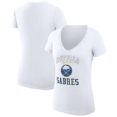 Buffalo Sabres G-III 4Her by Carl Banks Women's Super-Slim Fit Lightweight Team Logo Graphic V-Neck T-Shirt - White - NHL 201612998