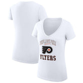 Philadelphia Flyers G-III 4Her by Carl Banks Women's Super-Slim Fit Lightweight Team Logo Graphic V-Neck T-Shirt - White - NHL 201613013