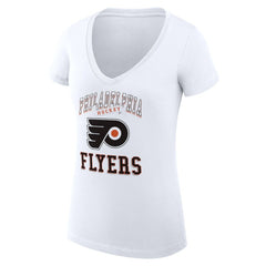 Philadelphia Flyers G-III 4Her by Carl Banks Women's Super-Slim Fit Lightweight Team Logo Graphic V-Neck T-Shirt - White - NHL 201613013