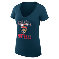 Florida Panthers G-III 4Her by Carl Banks Women's Super-Slim Fit Lightweight Team Logo Graphic V-Neck T-Shirt - Navy - NHL 201613023