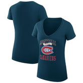 Montreal Canadiens G-III 4Her by Carl Banks Women's Super-Slim Fit Lightweight Team Logo Graphic V-Neck T-Shirt - Navy - NHL 201613027