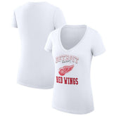 Detroit Red Wings G-III 4Her by Carl Banks Women's Super-Slim Fit Lightweight Team Logo Graphic V-Neck T-Shirt - White - NHL 201613028