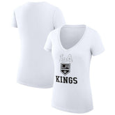 Los Angeles Kings G-III 4Her by Carl Banks Women's Super-Slim Fit Lightweight Team Logo Graphic V-Neck T-Shirt - White - NHL 201613047