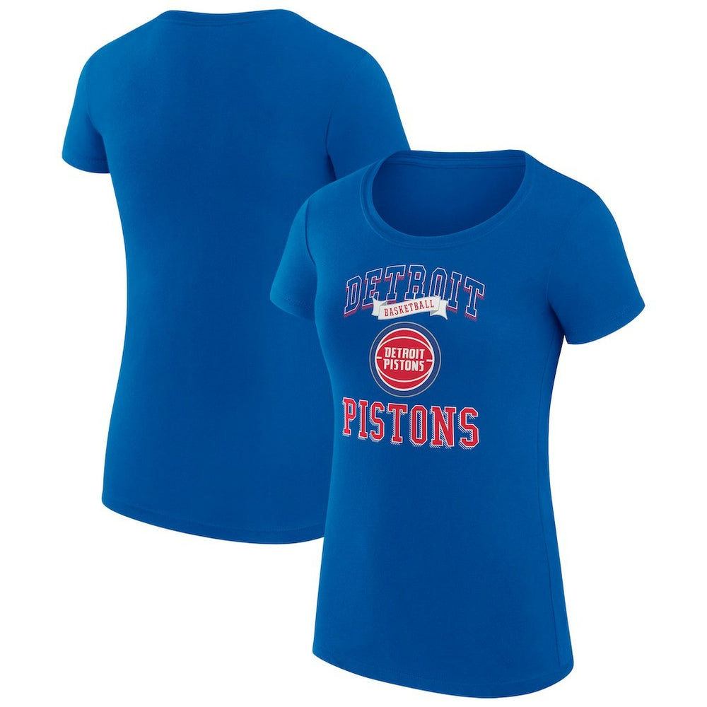 Detroit Pistons G-III 4Her by Carl Banks Women's Super-Slim Fit Lightweight Team Logo T-Shirt Blue