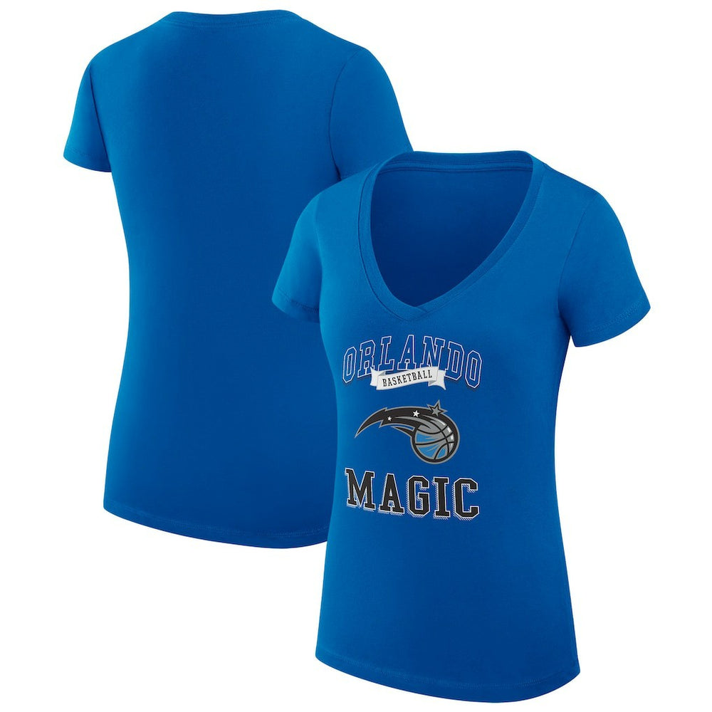 Orlando Magic G-III 4Her by Carl Banks Women's Super-Slim Fit Lightweight Team Logo V-Neck T-Shirt Blue