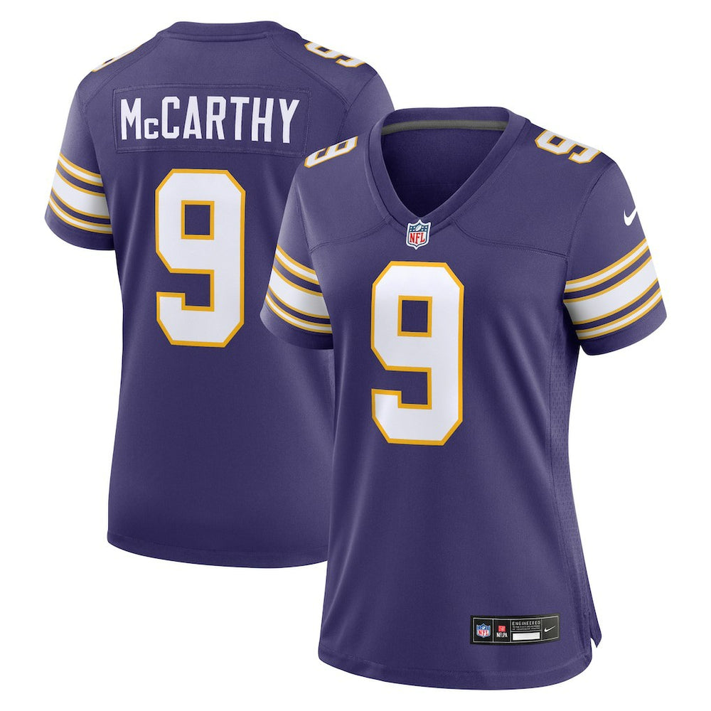 Nike J.J. McCarthy Minnesota Vikings Women's 2nd Alternate Player Game Jersey Purple