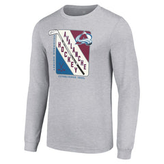 Colorado Avalanche Starter Shield Long Sleeve Graphic T-Shirt - Heather Gray - NHL 201622145