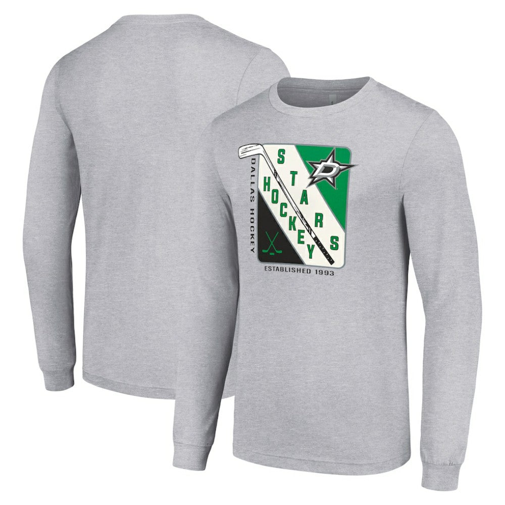 Dallas Stars Starter Shield Long Sleeve Graphic T-Shirt - Heather Gray - NHL 201622147
