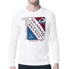 Colorado Avalanche Starter Shield Long Sleeve Graphic T-Shirt - White - NHL 201622169