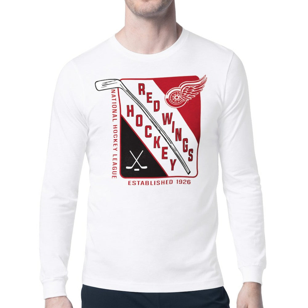 Detroit Red Wings Starter Shield Long Sleeve Graphic T-Shirt - White - NHL 201622174