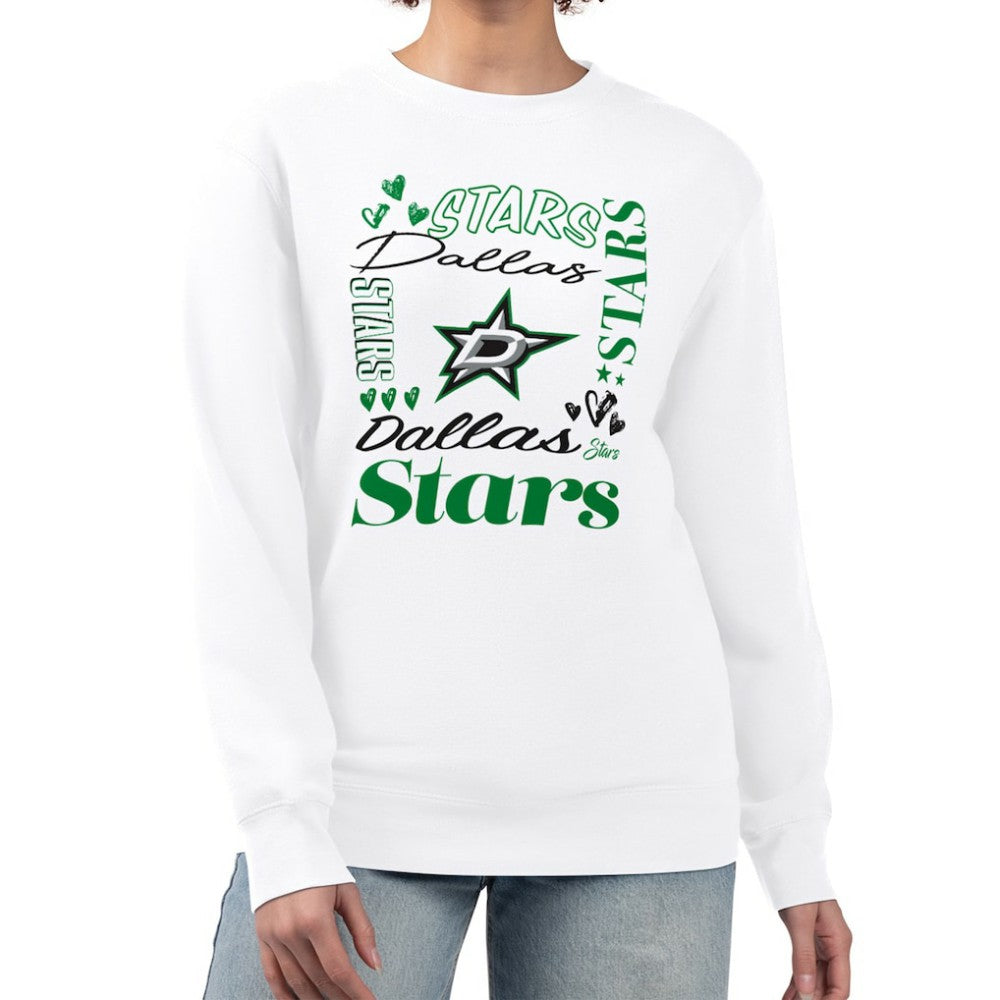 Dallas Stars G-III 4Her by Carl Banks Women's Collage Graphic Fleece Long Sleeve Pullover Sweatshirt - White - NHL 201622724