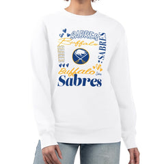 Buffalo Sabres G-III 4Her by Carl Banks Women's Collage Graphic Fleece Long Sleeve Pullover Sweatshirt - White - NHL 201622727