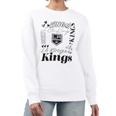 Los Angeles Kings G-III 4Her by Carl Banks Women's Collage Graphic Fleece Long Sleeve Pullover Sweatshirt - White - NHL 201622737