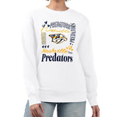 Nashville Predators G-III 4Her by Carl Banks Women's Collage Graphic Fleece Long Sleeve Pullover Sweatshirt - White - NHL 201622740