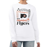 Philadelphia Flyers G-III 4Her by Carl Banks Women's Collage Graphic Fleece Long Sleeve Pullover Sweatshirt - White - NHL 201622745